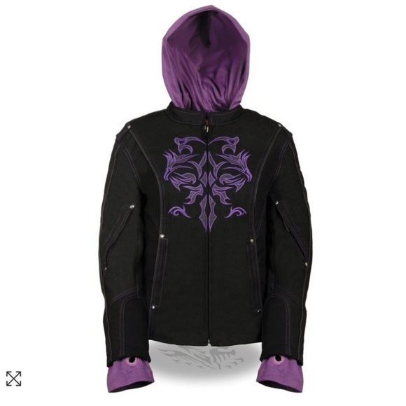 Milwaukee Leather ML2067 Women’s Black & Purple Hoodie Jacket with Reflective - Picture 1 of 16